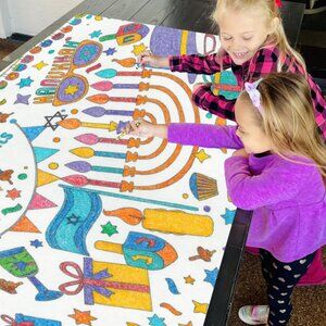 Hanukkah Kids Color Your Own Tablecloth